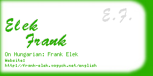 elek frank business card